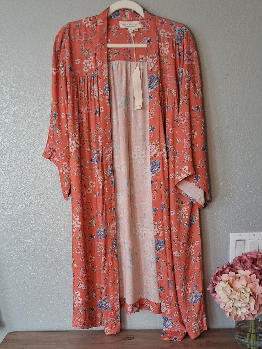 saltwater LUXE Coral Floral Kimono